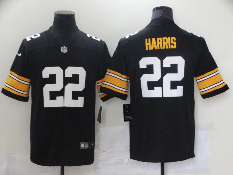 Men Pittsburgh Steelers #22 Harris Black Nike Vapor Untouchable Limited 2021 NFL Jersey1